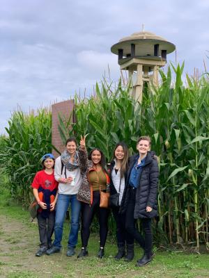 Dr. Ward and fellow UW Derm residents on a trip to Swans Trail Farms.