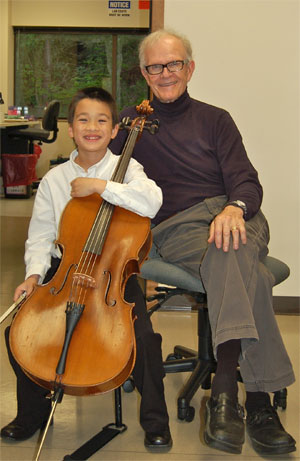 Dr. Carlsen and cello student