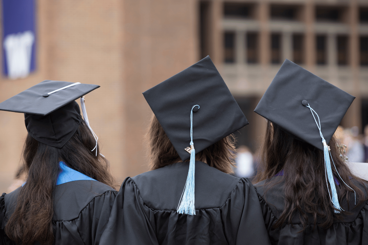 graduates in cap and gown