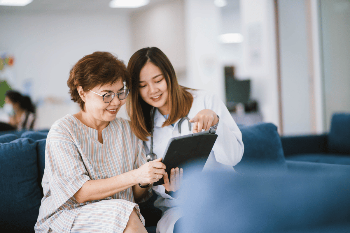 doctor and patient reviewing record