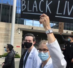 Residents at BLM march