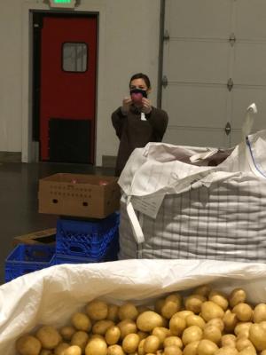 Feeling the love - Education Programs Manager, Stephanie, finds a heart-shaped potato