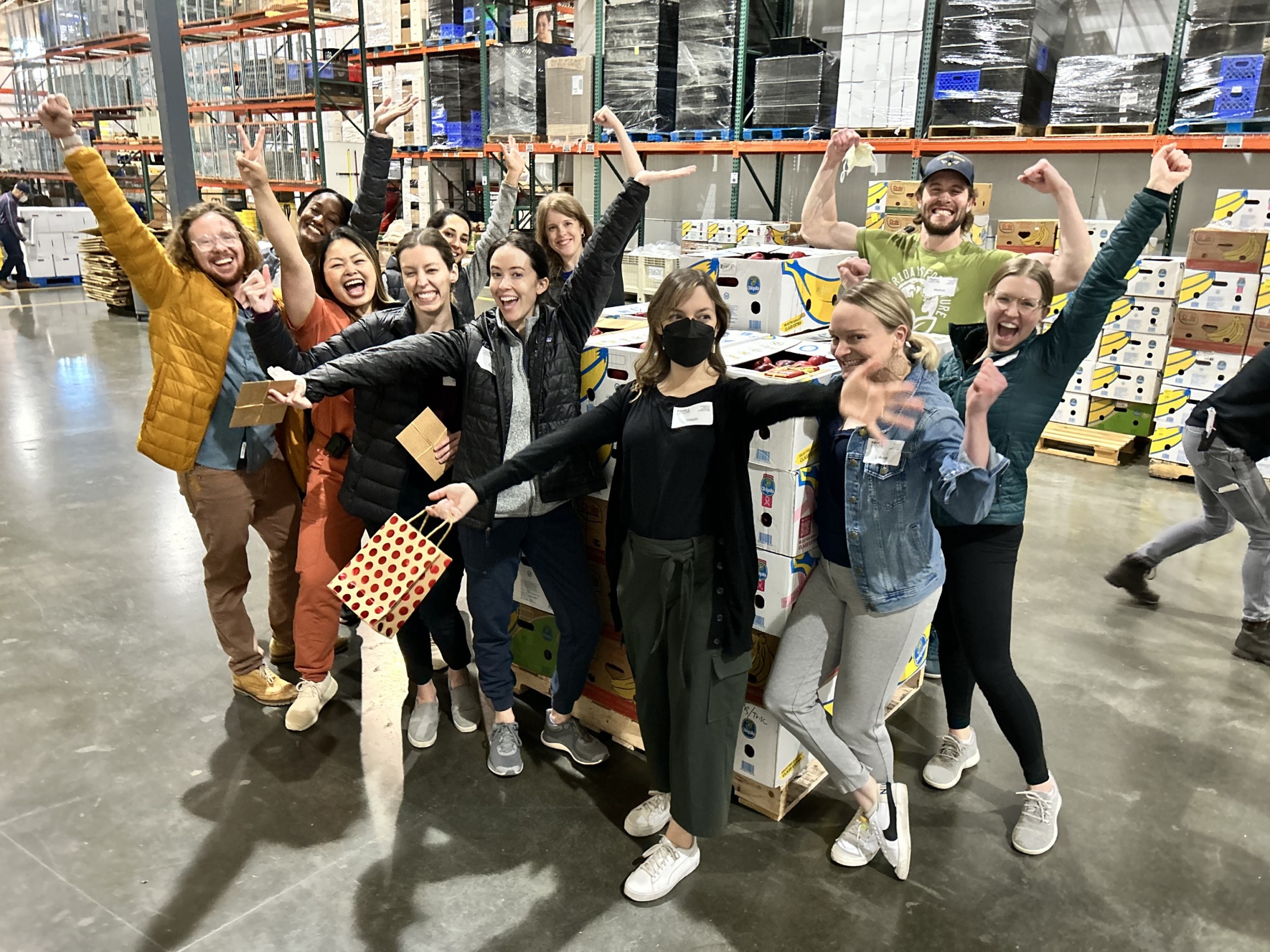 Residents volunteering at Food Lifeline.