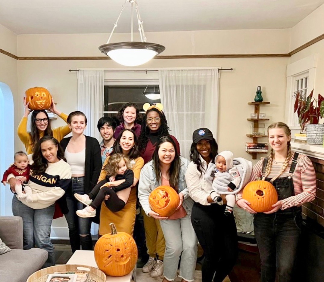 Residents celebrating Halloween